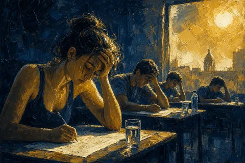 Heat Wave and the 2026 Baccalauréat, Oral Exams in a Parking Garage and a Hospital Bed