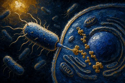 Harmless gut bacteria inject proteins straight into our cells